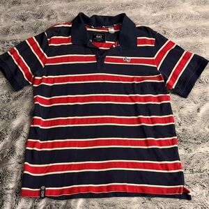 LRG Navy and Red Striped Polo Shirt